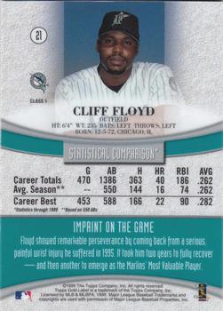1999 Topps Gold Label #21 Cliff Floyd Back