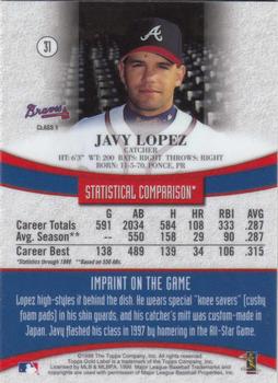 1999 Topps Gold Label #31 Javy Lopez Back