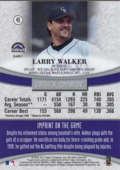1999 Topps Gold Label #45 Larry Walker Back