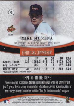 1999 Topps Gold Label #49 Mike Mussina Back