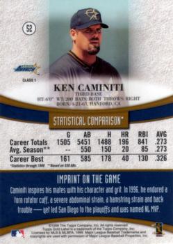 1999 Topps Gold Label #52 Ken Caminiti Back