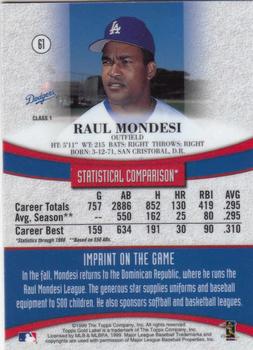 1999 Topps Gold Label #61 Raul Mondesi Back