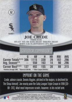 1999 Topps Gold Label #62 Joe Crede Back