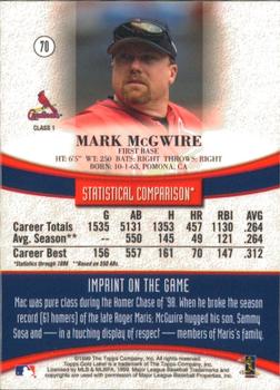 1999 Topps Gold Label #70 Mark McGwire Back