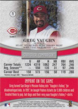 1999 Topps Gold Label #71 Greg Vaughn Back