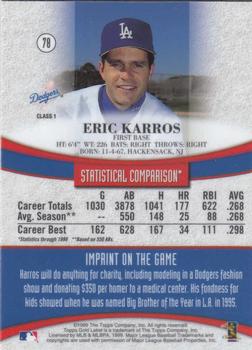 1999 Topps Gold Label #78 Eric Karros Back