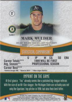 1999 Topps Gold Label #97 Mark Mulder Back