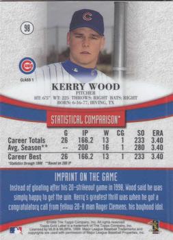 1999 Topps Gold Label #98 Kerry Wood Back