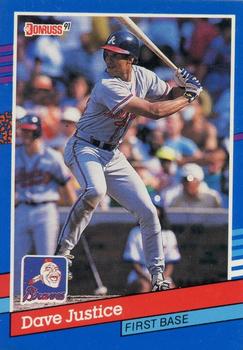 1991 Donruss - Previews #1 Dave Justice Front