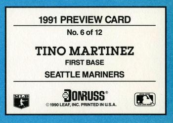 1991 Donruss - Previews #6 Tino Martinez Back