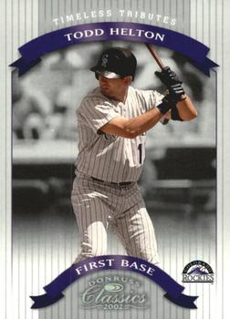 2002 Donruss Classics - Timeless Tributes #12 Todd Helton Front