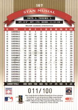 2002 Donruss Classics - Timeless Tributes #167 Stan Musial Back