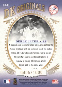 2002 Donruss Diamond Kings - DK Originals #DK-10 Derek Jeter  Back