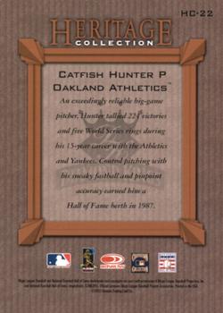 2002 Donruss Diamond Kings - Heritage Collection #HC-22 Catfish Hunter Back