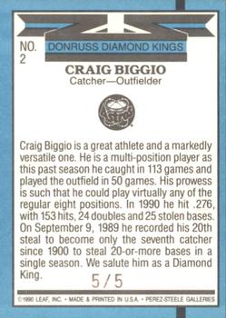 2002 Donruss Diamond Kings - Recollection Collection #2 Craig Biggio Back