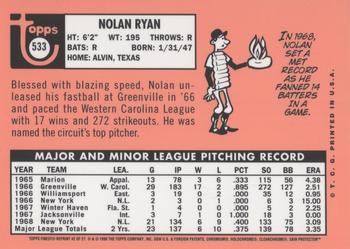 1999 Topps - Nolan Ryan Commemorative Reprints Finest #2 Nolan Ryan Back