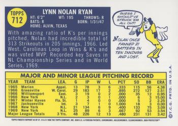 1999 Topps - Nolan Ryan Commemorative Reprints Finest #3 Nolan Ryan Back