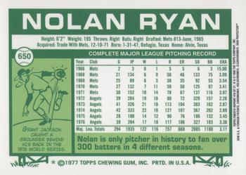 1999 Topps - Nolan Ryan Commemorative Reprints Finest #10 Nolan Ryan Back