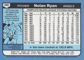 1999 Topps - Nolan Ryan Commemorative Reprints Finest #13 Nolan Ryan Back