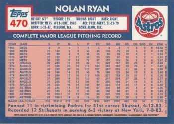 1999 Topps - Nolan Ryan Commemorative Reprints Finest #17 Nolan Ryan Back