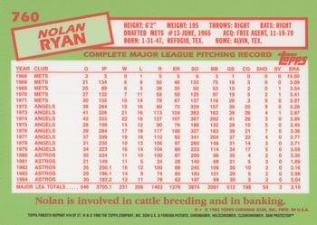 1999 Topps - Nolan Ryan Commemorative Reprints Finest #18 Nolan Ryan Back