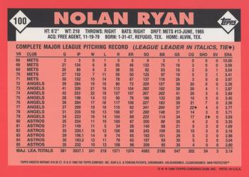 1999 Topps - Nolan Ryan Commemorative Reprints Finest #19 Nolan Ryan Back