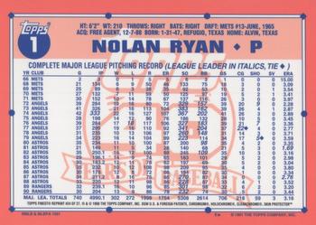 1999 Topps - Nolan Ryan Commemorative Reprints Finest #24 Nolan Ryan Back