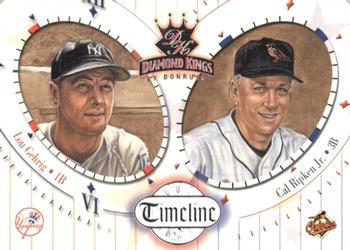 2002 Donruss Diamond Kings - Timeline #TL-8 Lou Gehrig / Cal Ripken Jr.  Front