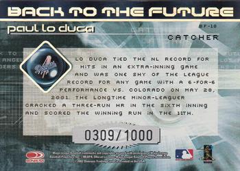 2002 Donruss Elite - Back to the Future #BF-18 Paul Lo Duca  Back