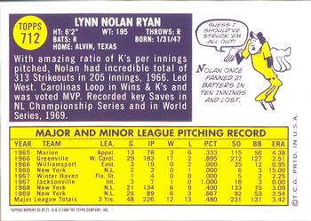1999 Topps - Nolan Ryan Commemorative Reprints #3 Nolan Ryan Back