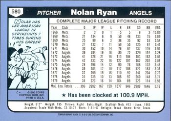 1999 Topps - Nolan Ryan Commemorative Reprints #13 Nolan Ryan Back