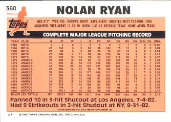1999 Topps - Nolan Ryan Commemorative Reprints #16 Nolan Ryan Back