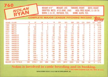 1999 Topps - Nolan Ryan Commemorative Reprints #18 Nolan Ryan Back