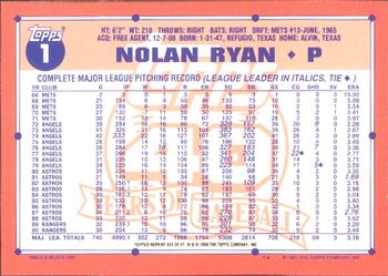 1999 Topps - Nolan Ryan Commemorative Reprints #24 Nolan Ryan Back
