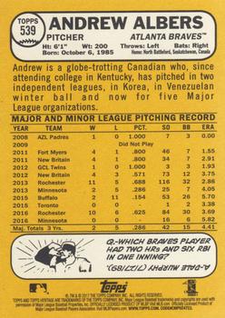 2017 Topps Heritage #539 Andrew Albers Back