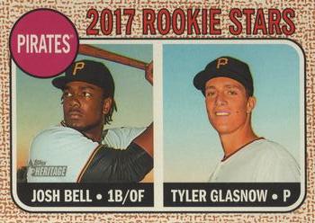2017 Topps Heritage #36 Pirates 2017 Rookie Stars (Josh Bell / Tyler Glasnow) Front