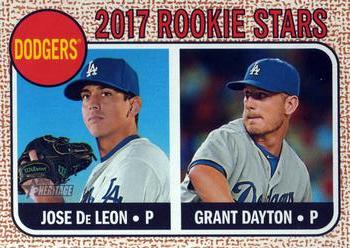 2017 Topps Heritage #83 Dodgers 2017 Rookie Stars (Jose De Leon / Grant Dayton) Front