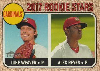 2017 Topps Heritage #162 Cardinals 2017 Rookie Stars (Luke Weaver / Alex Reyes) Front