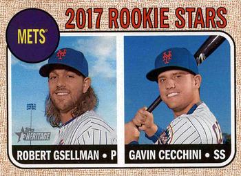 2017 Topps Heritage #177 Mets 2017 Rookie Stars (Robert Gsellman / Gavin Cecchini) Front