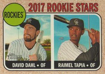 2017 Topps Heritage #258 Rockies 2017 Rookie Stars (David Dahl / Raimel Tapia) Front