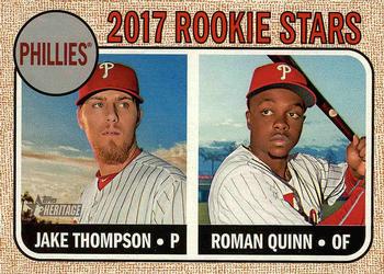 2017 Topps Heritage #275 Phillies 2017 Rookie Stars (Jake Thompson / Roman Quinn) Front