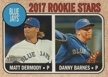 2017 Topps Heritage #393 Blue Jays 2017 Rookie Stars (Matt Dermody / Danny Barnes) Front
