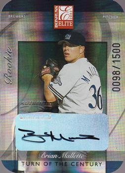 2002 Donruss Elite - Turn of the Century Autographed #159 Brian Mallette Front