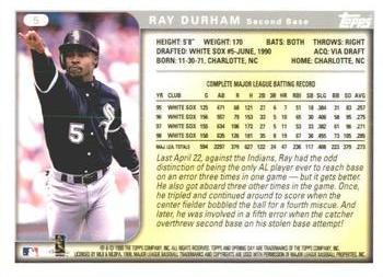 1999 Topps Opening Day #5 Ray Durham Back