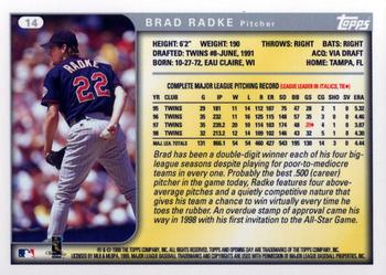 1999 Topps Opening Day #14 Brad Radke Back