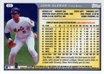 1999 Topps Opening Day #20 John Olerud Back