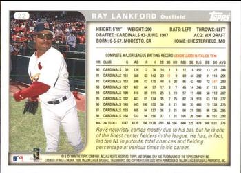 1999 Topps Opening Day #22 Ray Lankford Back