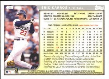 1999 Topps Opening Day #35 Eric Karros Back