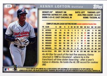 1999 Topps Opening Day #38 Kenny Lofton Back