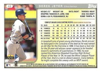 1999 Topps Opening Day #48 Derek Jeter Back